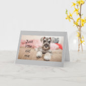 "SCHNAUZER ZEGT GELUKKIGE VERJAARDAG" KAART (Gele Bloem)