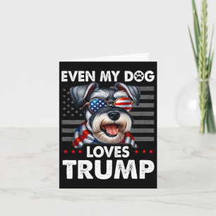 Schnauzer Zelfs mijn hond houdt van Trump Grappig Kaart