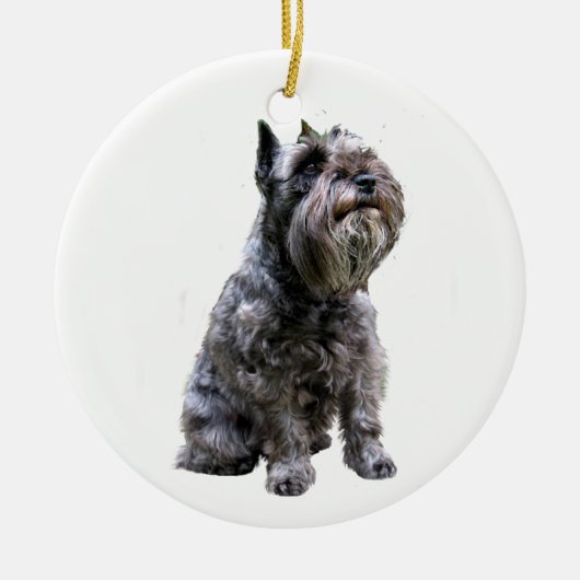 Schnauzer - Zwart #1 Keramisch Ornament (Voorkant)