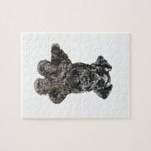 Schnauzer (zwart) legpuzzel (Horizontaal)