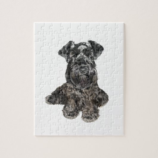 Schnauzer (zwart) legpuzzel (Verticaal)