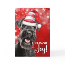 Schnauzerhond Laat de vreugde los Kerstmis
