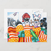 Schnauzers en nossen briefkaart (Voorkant / Achterkant)