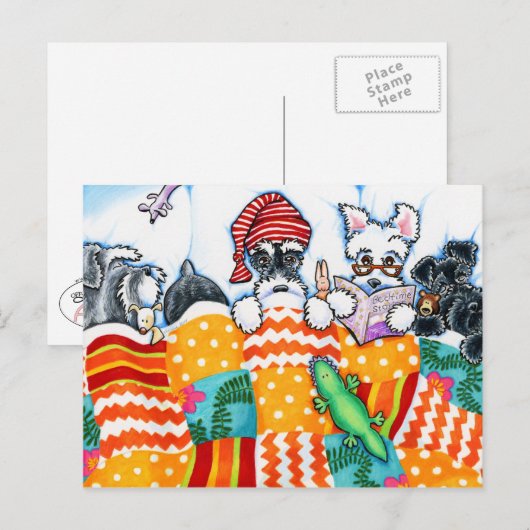 Schnauzers en nossen briefkaart (Voorkant / Achterkant)