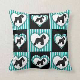 Schnauzers Hearts en Stripes Pillow Kussen
