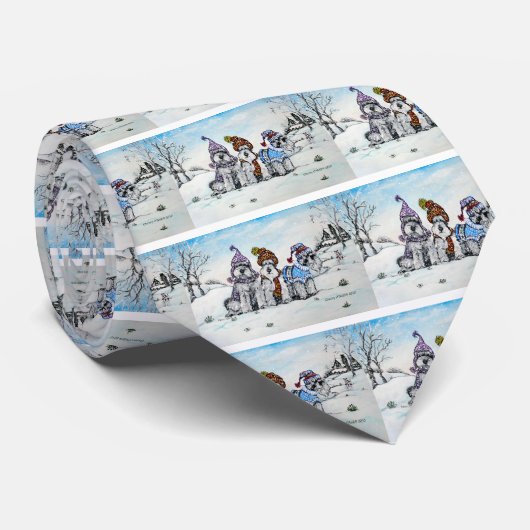 Schnauzers in de winter stropdas (Opgerold)