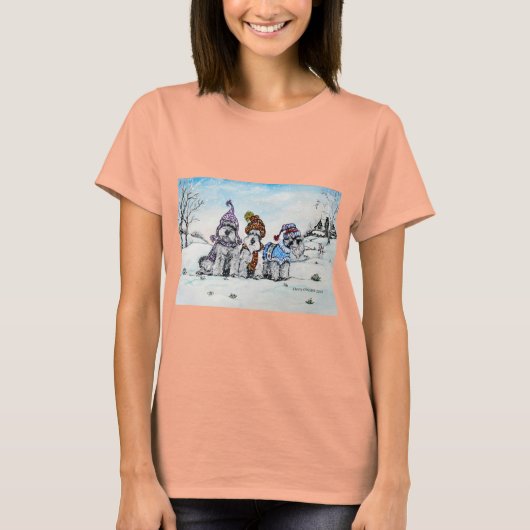 Schnauzers in de winter t-shirt (Voorkant)