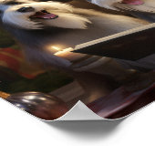 Schnauzers Kerstmis Caroling Feestelijke Vakantie Poster (Hoek)