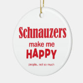 Schnauzers maken me gelukkig keramisch ornament (Links)