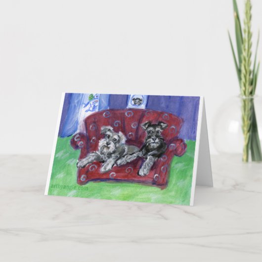 Schnauzers Moove over Feestdagen Kaart (Voorkant)