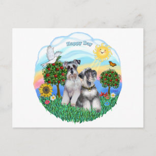 Schnauzers (twee) briefkaart