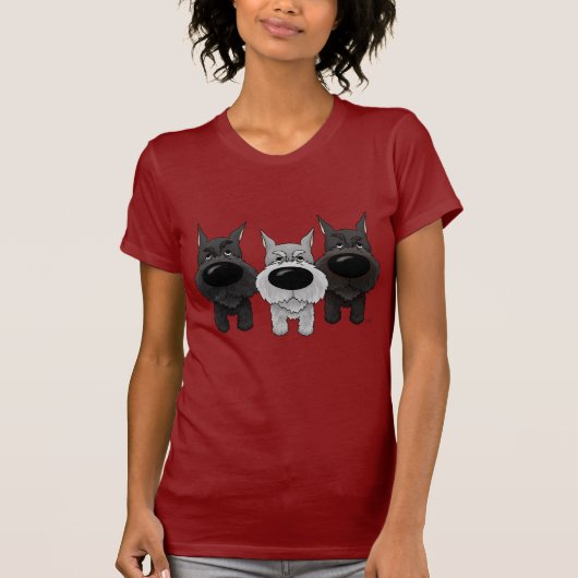 Schnauzers - Uitzicht Nose en Butt T-shirt (Voorkant)
