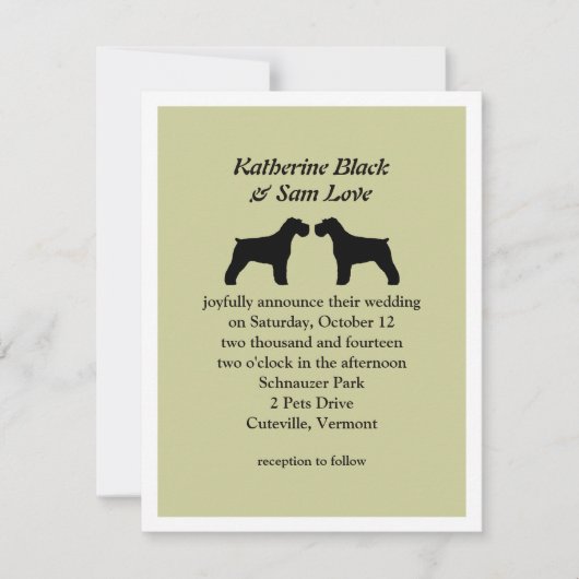 Schnauzers Wedding Announcement Kaart (Voorkant)