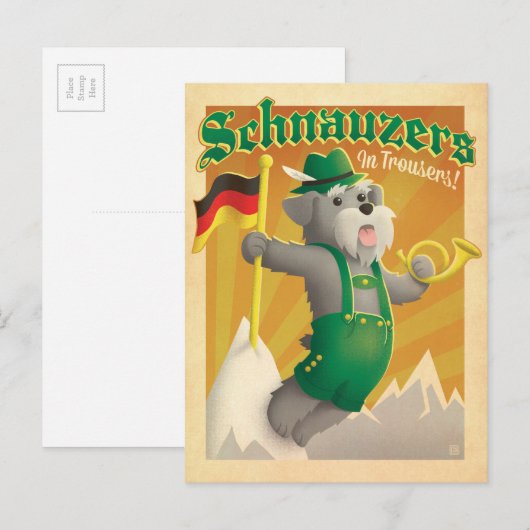 Schnauzers with Trousers Briefkaart (Voorkant / Achterkant)