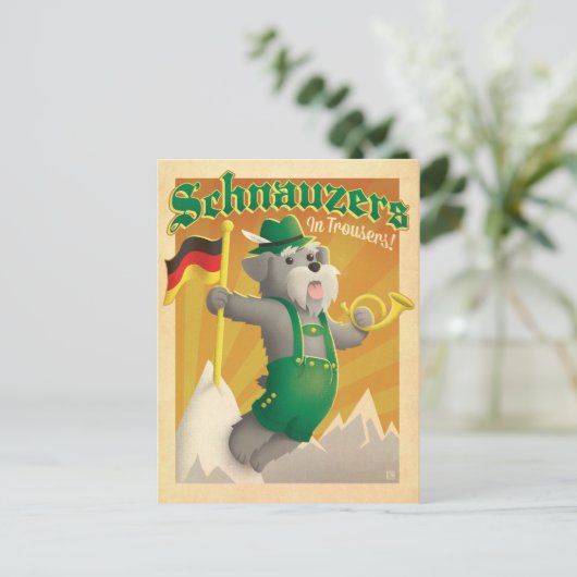 Schnauzers with Trousers Briefkaart (Staand voorkant)