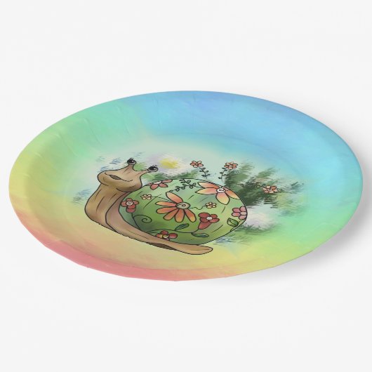 Schnecke am Teich  Papieren Bordje (Gekanteld)