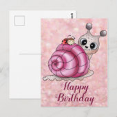 schneckenhaus roze briefkaart (Voorkant / Achterkant)