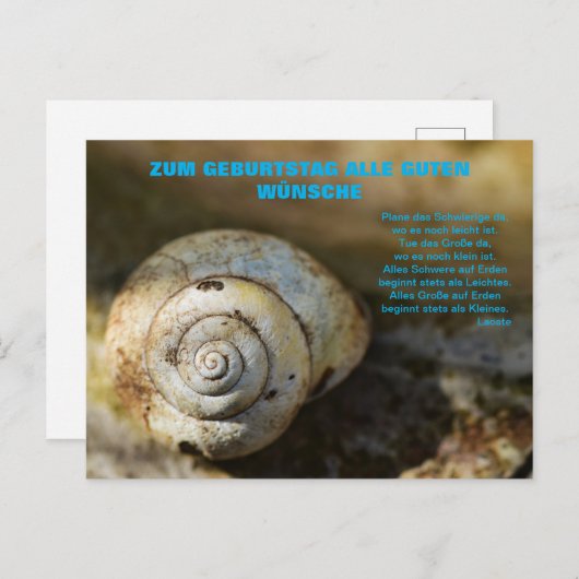 Schneckenpost Briefkaart (Voorkant / Achterkant)