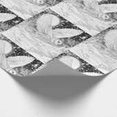 Schnee-Eule im Flug unterm Sternenhimmel Cadeaupapier (Hoek)