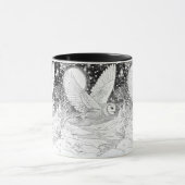 Schnee-Eule im Winter Flug magischer Sternenhimmel Mok (Midden)