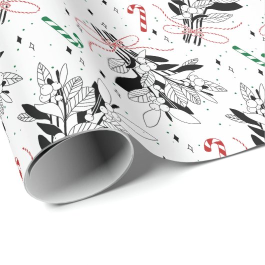 Schneebeeren Cadeaupapier (Rol Hoek)