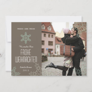 Schneeflocken Foto Weihnachten Feestdagenkaart