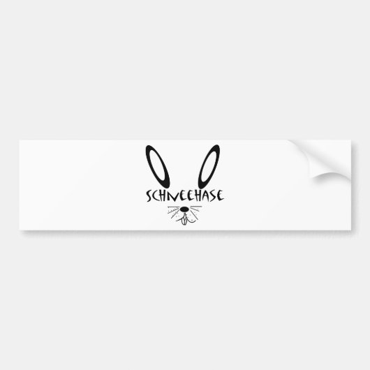 Schneehase Bumpersticker (Voorkant)