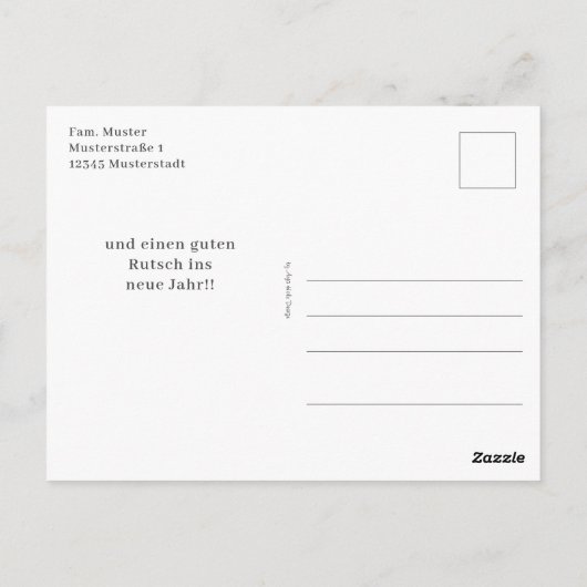 Schneemann in Winterlandschaft - Briefkaart (Achterkant)