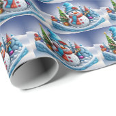 Schneemann in Winterlandschaft - Cadeaupapier (Rol Hoek)
