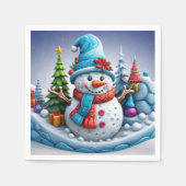 Schneemann in Winterlandschaft -  Servet (Voorkant)