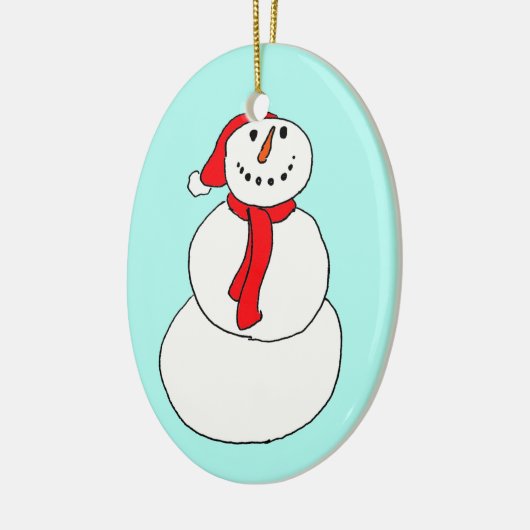 Schneemann Keramisch Ornament (Links)