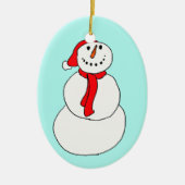 Schneemann Keramisch Ornament (Voorkant)