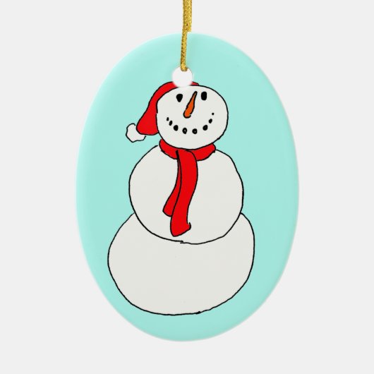 Schneemann Keramisch Ornament (Voorkant)