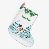 Schneemann mit Katze und Hundewelpe auf Deutsch Grote Kerstsok (Voorkant (Hangend))