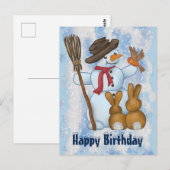 Schneemann mit postkarte briefkaart (Voorkant / Achterkant)