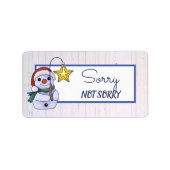 Schneemann mit Stern Etiket (Voorkant)