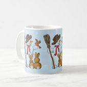 Schneemann mit Tieren Koffiemok (Voorkant links)