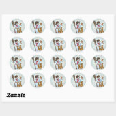 Schneemann mit Tieren  Ronde Sticker (Vel)