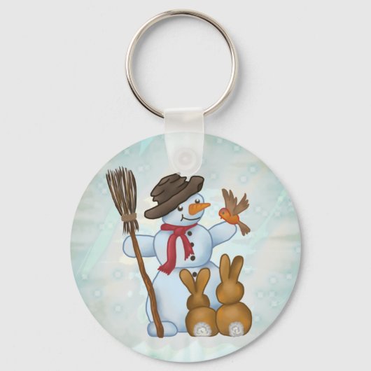 Schneemann mit Tieren Sleutelhanger (Voorkant)