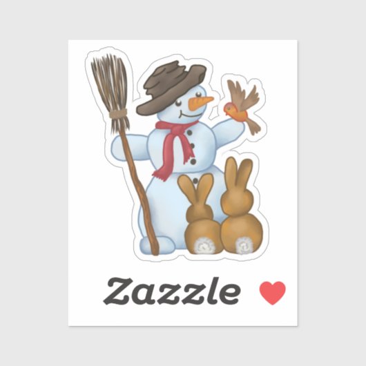 Schneemann mit Tieren  Sticker (Vel)