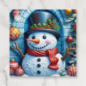 Schneemann mit Weihnachtsdeko - Bedankjes Labels (Voorkant)