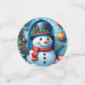 Schneemann mit Weihnachtsdeko - Confetti (Kleine voorkant)