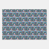 Schneemann mit Weihnachtsdeko -  Inpakpapier Vel (Voorkant 2)