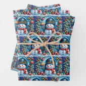 Schneemann mit Weihnachtsdeko - Inpakpapier Vel (In situ)