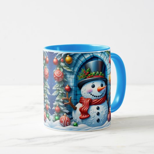 Schneemann mit Weihnachtsdeko - Mok (Voorkant rechts)