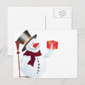 Schneemann / Snowman voor Kerstmis / X-mas Feestdagenkaart (Voorkant / Achterkant)