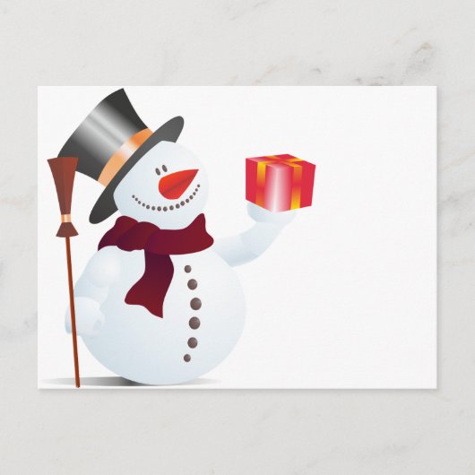 Schneemann / Snowman voor Kerstmis / X-mas Feestdagenkaart (Voorkant)