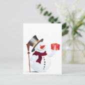 Schneemann / Snowman voor Kerstmis / X-mas Feestdagenkaart (Staand voorkant)