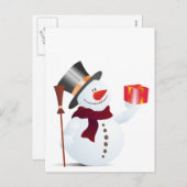 Schneemann / Snowman voor Kerstmis / X-mas Feestdagenkaart (Voorkant / Achterkant)