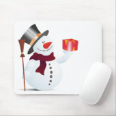 Schneemann / Snowman voor Kerstmis / X-mas Muismat (Met muis)